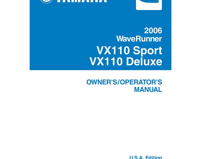 Yamaha - 2006 VX110 Deluxe - Instruction Manual - User Guide