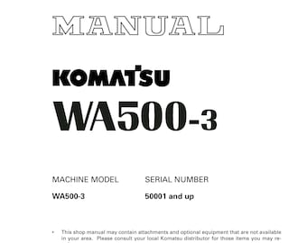 Komatsu WA500-3 Shop Manual: Repair & Service (PDF Download)