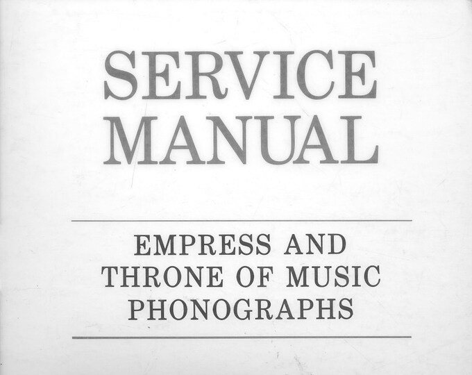 Mills - Empress - Throne Of Music - Service Manual - Installation Instructions - Parts List - Supplements - English