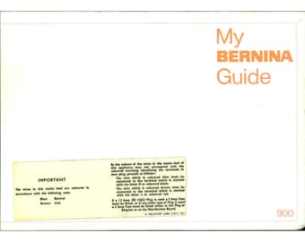 Bernina 900 Sewing Machine Instruction Manual - User Manual - Complete User Guide - English