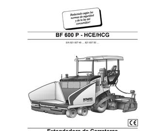 Bomag Highway Paver BF 600 P-HCE HCG Operating Instructions 03-2008 00805403 - Spanish  (Pdf Download)