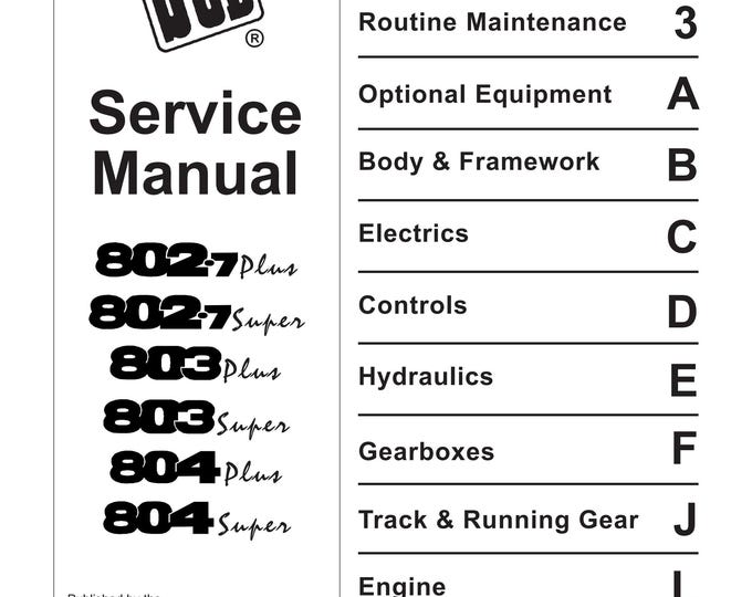 JCB  9803-3145  - Workshop Manual - Service Manual - Parts Manual - Owners Manual (PDF Download)