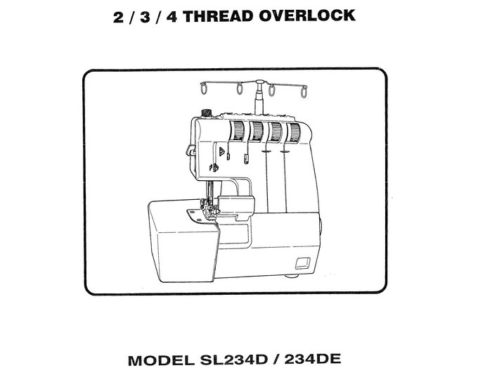 Singer SL234D Sewing Machine Instruction Manual - User Manual - Complete User Guide - English