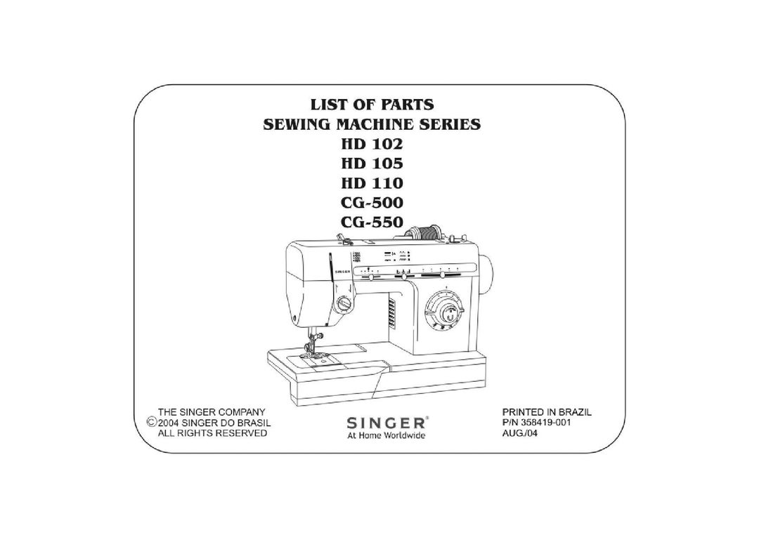 Singer CG-550 Instruction Manual : Sewing Parts Online