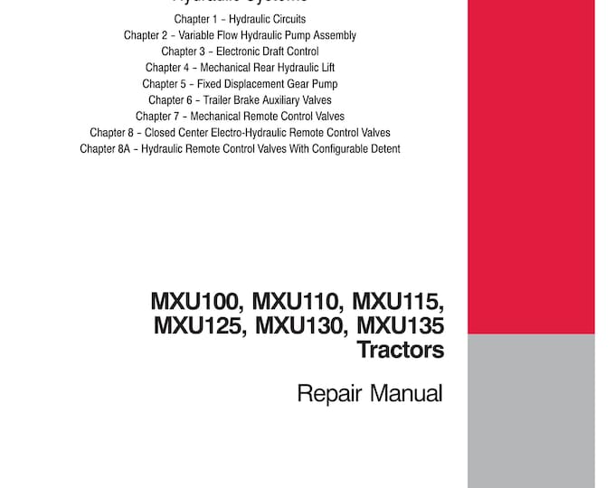 Case MXM120, MXM130, MXM140, MXM155, MXM175, MXM190 Repair Manual - Service Manual (Pdf Download)