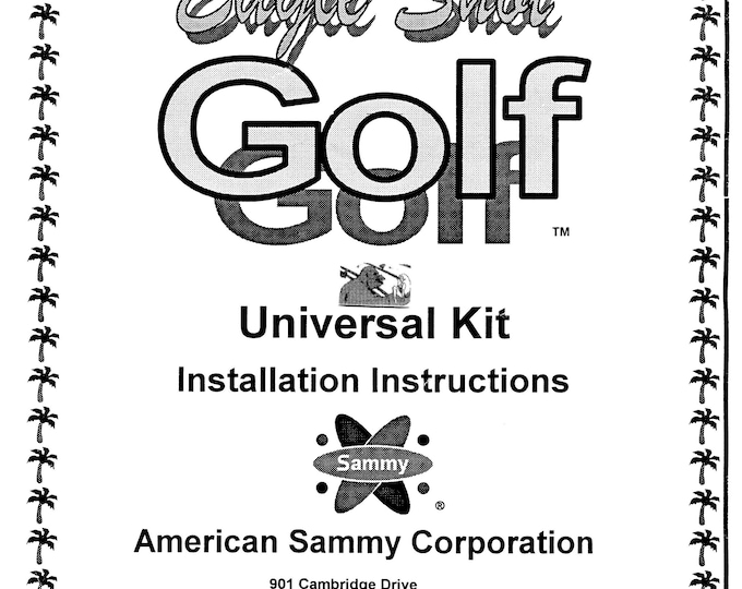 AMERICAN SAMMY - Eagle Shot Golf  - Service Manual - Parts Manual - Owner manual -  Pdf Download