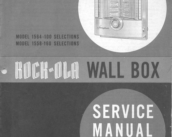Rock-Ola - 1564 - 1558 - Service Manual - Instruction Manual -  Wiring Diagram - Schematic - Operation Manual - Parts List
