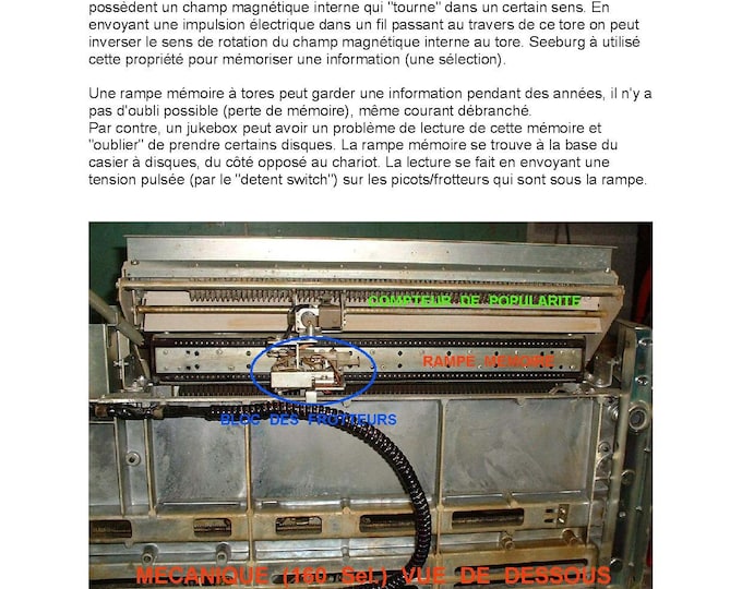 Seeburg- Operation Of Jukebox - Memory System - French - Service Manual - Instruction Manual -  Wiring Diagram - Schematic