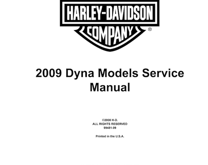 Harley-davidson-2009 Dyna  - Service Manual - Parts Manual - Owner manual - Pdf Download