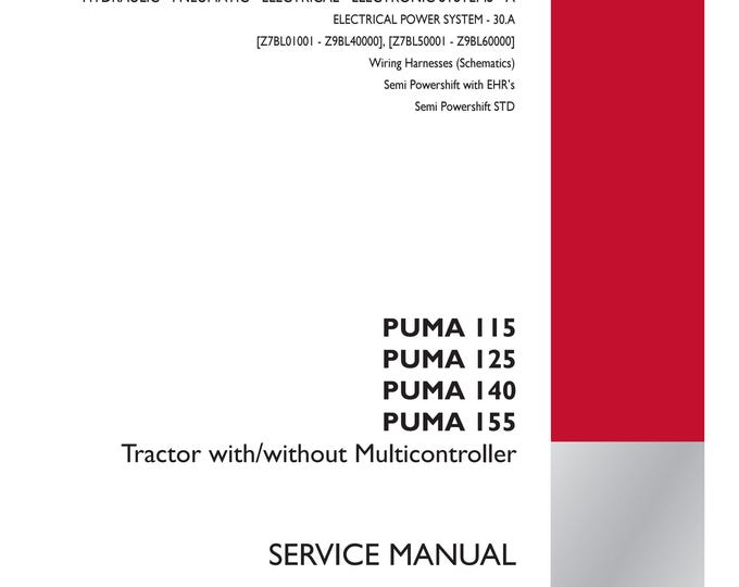Case Puma 115 Puma 125 Puma 140 Puma 155- Repair Manual- (Pdf Download)
