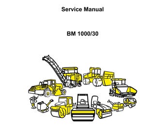 Bomag BM 1000-30 - Service Manual-Repair Manual - Workshop Manual - English