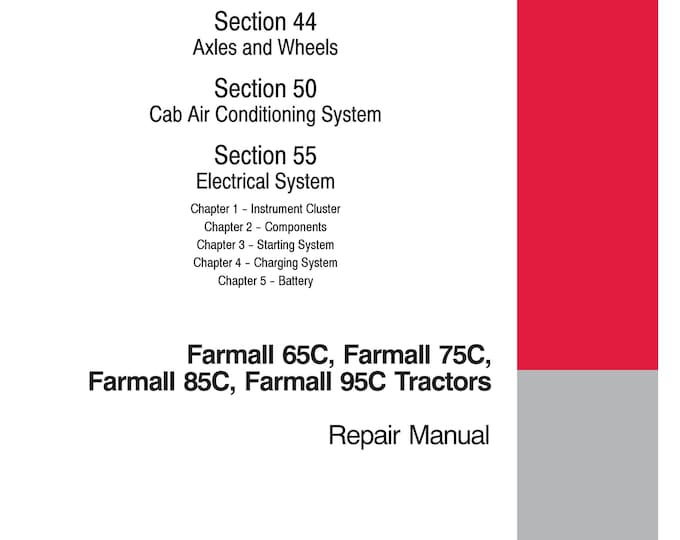 Case Farmall 65C Farmall 75C Farmall 85C Farmall 95C -Repair Manual - Service Manual (Pdf Download)