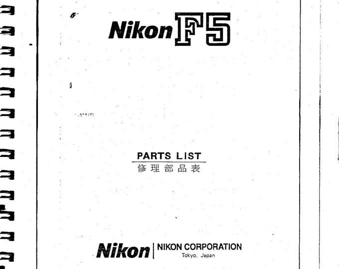Nikon F5 Part List - Service Manual  - Workshop Manual -  PDF Download