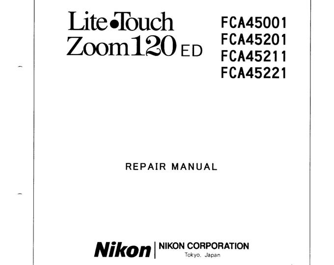 Nikon Lite Touch Zoom 120 - Service Manual - Workshop Manual -  PDF Download