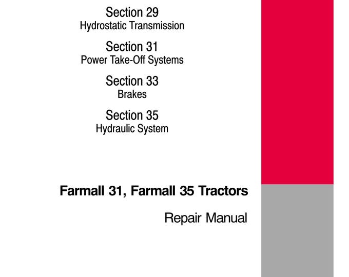 Case Farmall 31 , Framall 35  Tractors -  Service Manual (Pdf Download)