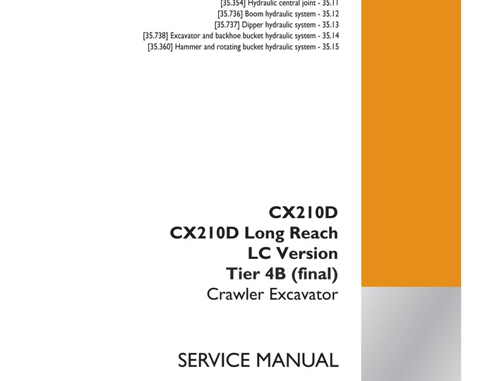 Case CX210D Long Reach LC Version Tier 4B-Hydraulic systems - 35-Hydraulic swing system - 352-Repair Manual-Service Manual(Pdf Download)