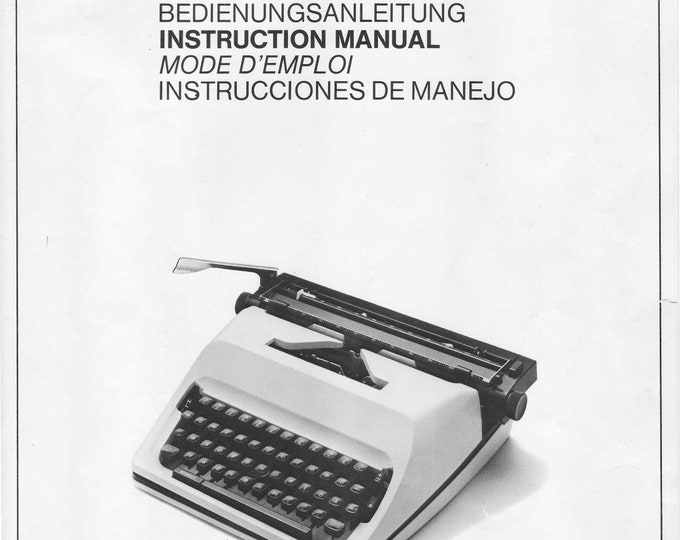Adler Junior12 Typewriter Instruction Manual - User Manual - Complete User Guide
