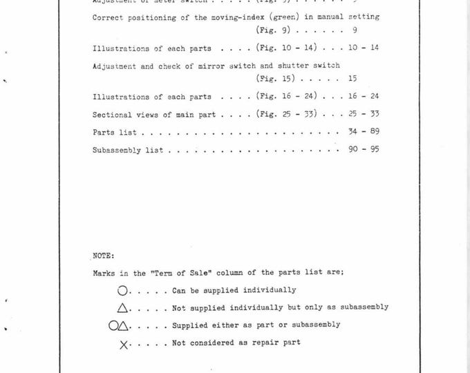 Nikon Nikkormat EL - Service Manual - Workshop Manual -  PDF Download