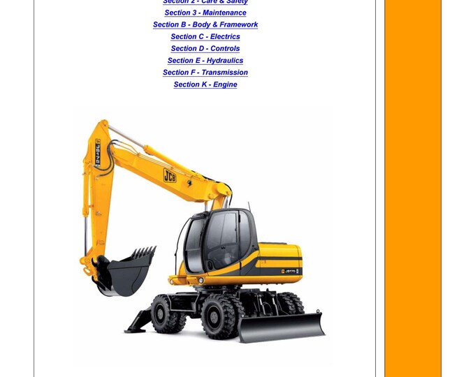 JCB JS130W, JS145W, JS160W, JS175W - 9803-6590 - Workshop Manual - Service Manual - Parts Manual - Owners Manual (PDF Download)