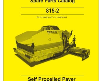 Bomag 815-2 Anleitung Zur Reparatur 0852806 - SN - 911835291027 - 911835291045 - Englisch (PDF Download)