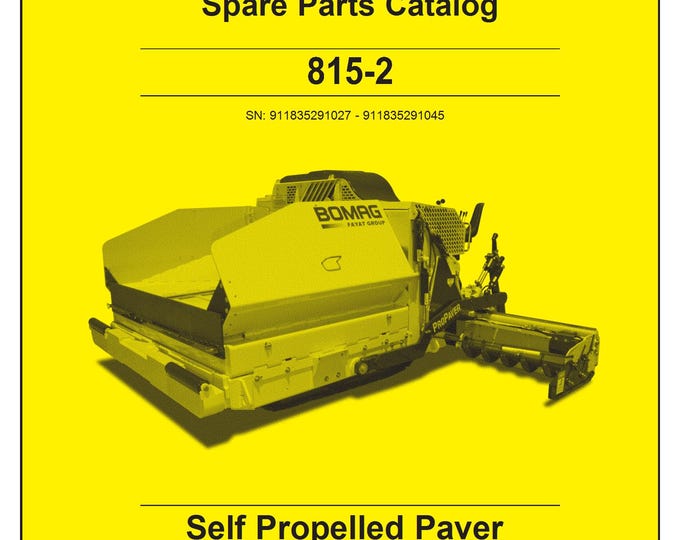 Bomag  815-2 Instruction For Repair 0852806 - SN - 911835291027 - 911835291045 - English (PDF Download)
