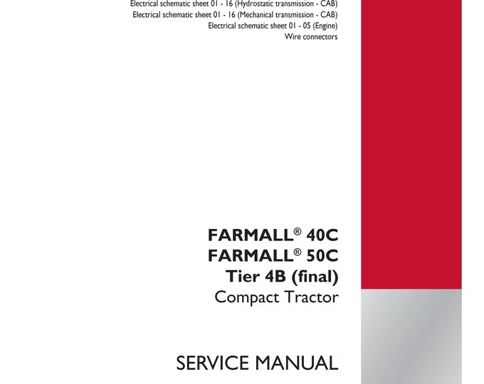 Case  Farmall 40C Farmall 50C Tier 4B - Repair Manual - Service Manual-(Pdf Download)