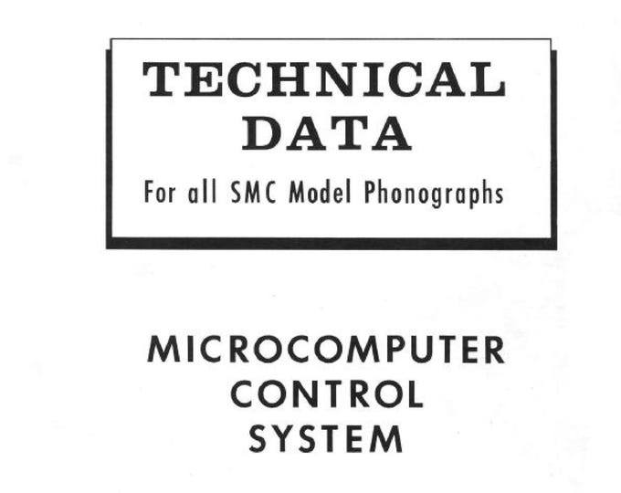 Seeburg- SMC - Service Manual - Instruction Manual -  Wiring Diagram - Schematic - Operation Manual - Parts List