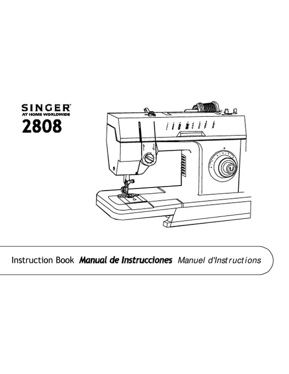 Manual De Instrucciones Máquina De Coser Singer 4538 / 6021 / 6221 & 7021  Descargar PDF / English - Español - Français