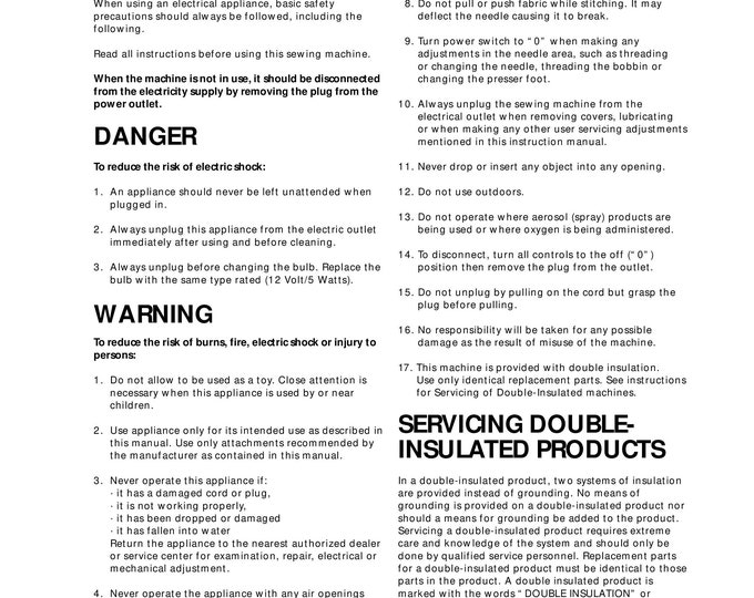 BERNINA artista 170 Sewing Machine Instruction Manual - User Manual - Complete User Guide - English