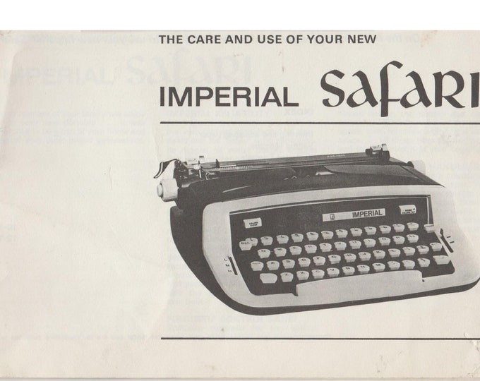 Imperial Safari Typewriter Instruction Manual - User Manual - Complete User Guide