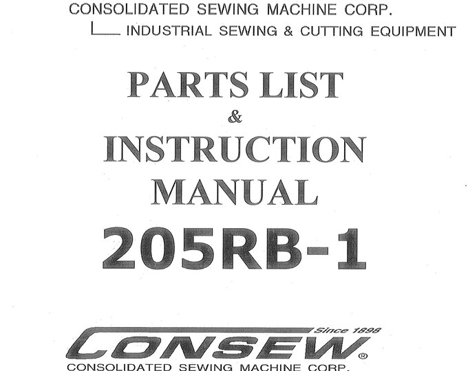 CONSEW 205RB-1 Sewing Machine Instruction Manual - User Manual - Complete User Guide - English
