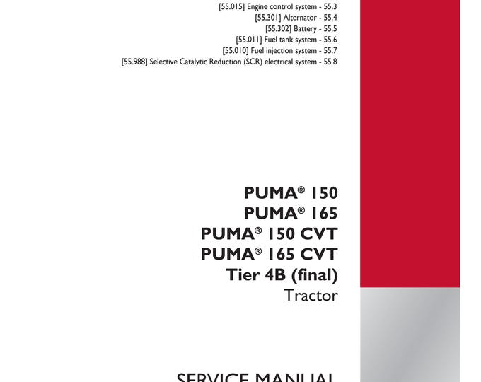 Case Puma 150 Puma 165 Puma 150 CVT Puma 165 CVT Tier 4B -Electrical systems - 55 Harnesses and connectors-100- Service Manual(Pdf Download)