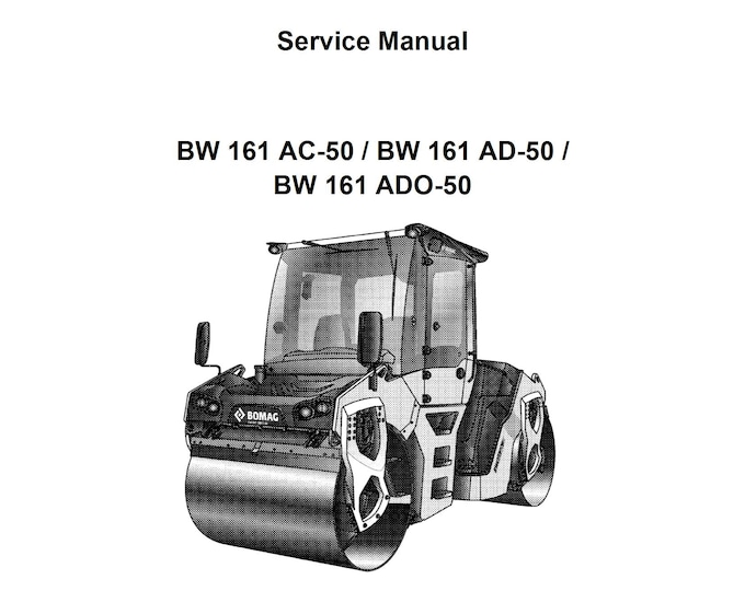 Bomag Tandem Vibratory Roller BW161 AD-50 Service Manual 00840194EN 02.2018 -  English (Pdf Download)