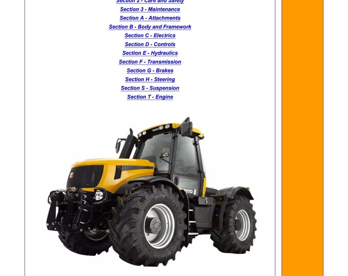 JCB Fastrac 2155 and 2170 - 9803-8050 - Workshop Manual - Service Manual - Parts Manual - Owners Manual (PDF Download)