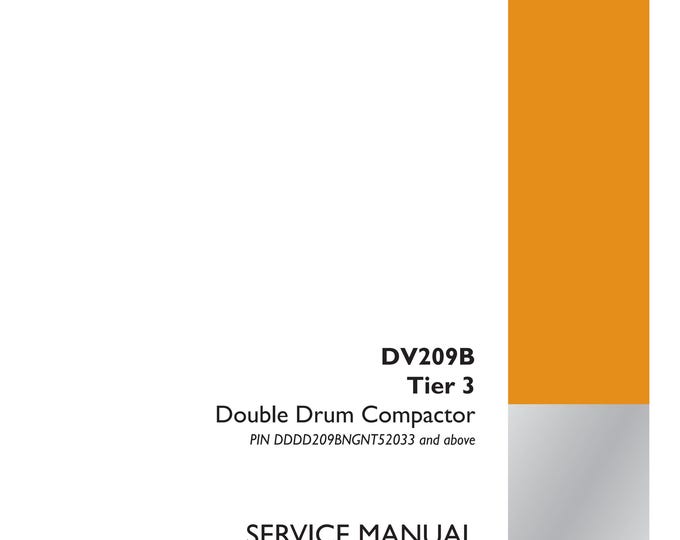 Case DV209B Tier 3 Double Drum Compactor - Repair Manual - Service Manual-Shop Manua (Pdf Download)