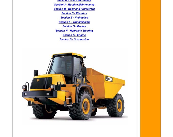JCB Articulated Dump Truck - 714/718 - Workshop Manual - Service Manual- Owners manual  (pdf Download)