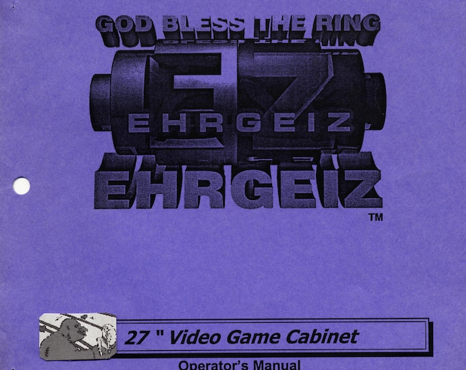 NAMCO - EHRGEIZ  - 27 INCH Cabinet - Service Manual - Parts Manual - Owner manual -  Pdf Download