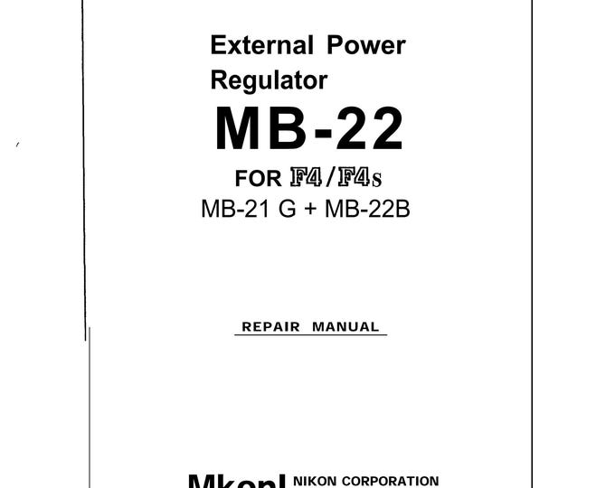 Nikon MB-22 - Service Manual - Workshop Manual -  PDF Download