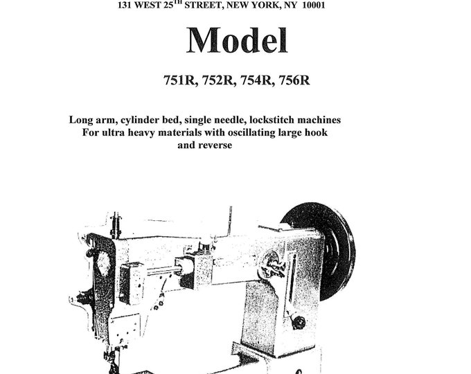 CONSEW 751R-752R-754R-756R Sewing Machine Instruction Manual - User Manual - Complete User Guide - English
