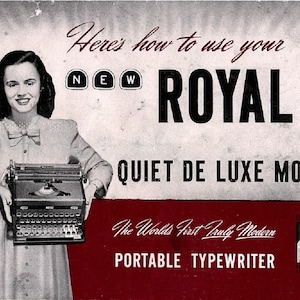 Royal Quiet DE Luxe  Typewriter Instruction Manual - User Manual - Complete User Guide