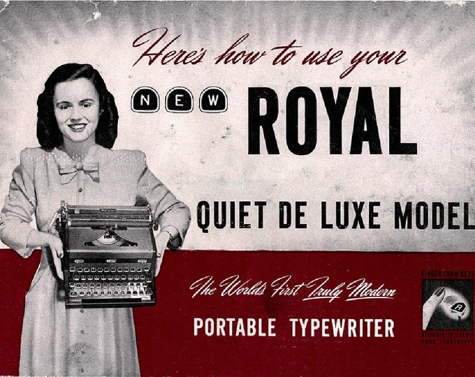 Royal Quiet DE Luxe  Typewriter Instruction Manual - User Manual - Complete User Guide