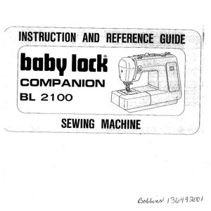 Instrukcja obsługi maszyny do szycia Baby Lock Companion BL2100 - Instrukcja obsługi - Kompletny przewodnik użytkownika