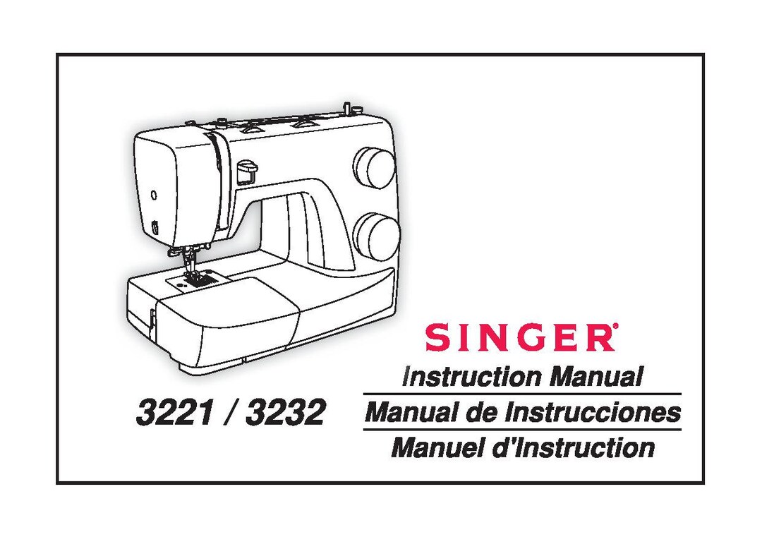 Singer 3232 3221 Simple Sewing Machine Instruction Manual User Manual