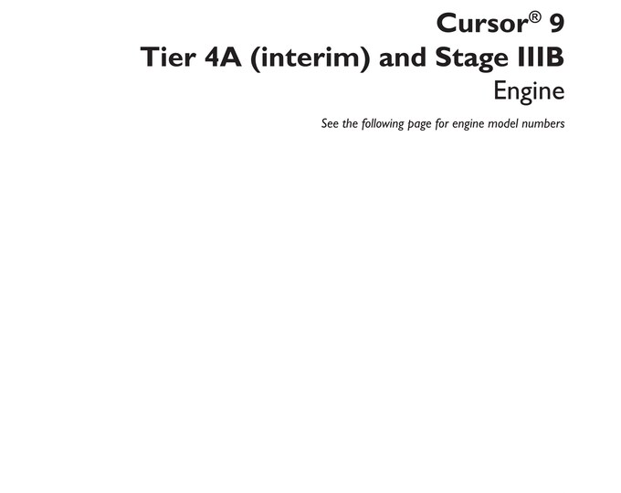 CNH Cursor9 Tier 4A and Stage IIIB - Repair Manual - Service Manual-Shop Manual (Pdf Download)