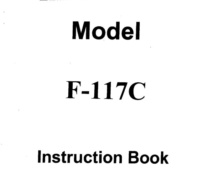 CONSEW F-117C Sewing Machine Instruction Manual - User Manual - Complete User Guide - English