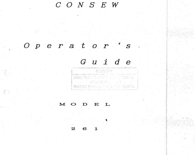 CONSEW 261 Sewing Machine Instruction Manual - User Manual - Complete User Guide - English