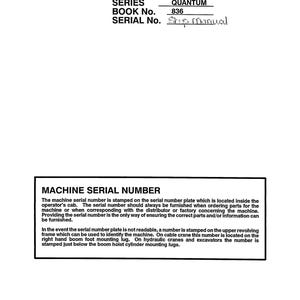Linkbelt - Excavator 4300 QEX - QRb - QSL - QTL- Quantum  - Shop Manual - Workshop Manual - Service Manual - English