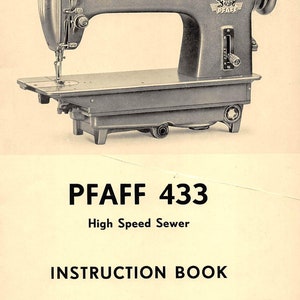 Pfaff 433 Sewing Machine Instruction Manual - User Manual - Complete User Guide - English