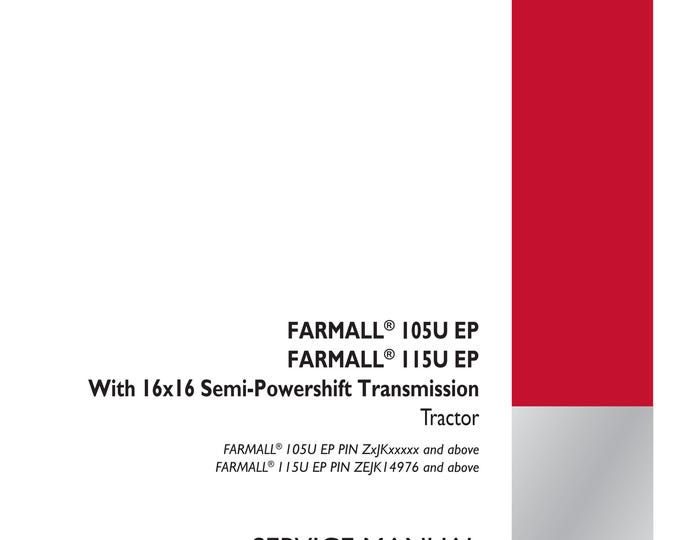Case FARMALL 105U EP Farmall 115 U EP - With 16x16 Semi-Powershift Transmission- Fault Codes - Dtc - Repair manual-Shop Manual(Pdf Download)