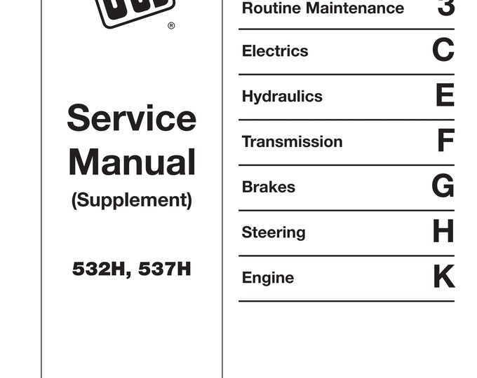 JCB 532H, 537H 9803-3641 - Workshop Manual - Service Manual - Parts Manual - Owners Manual (PDF Download)